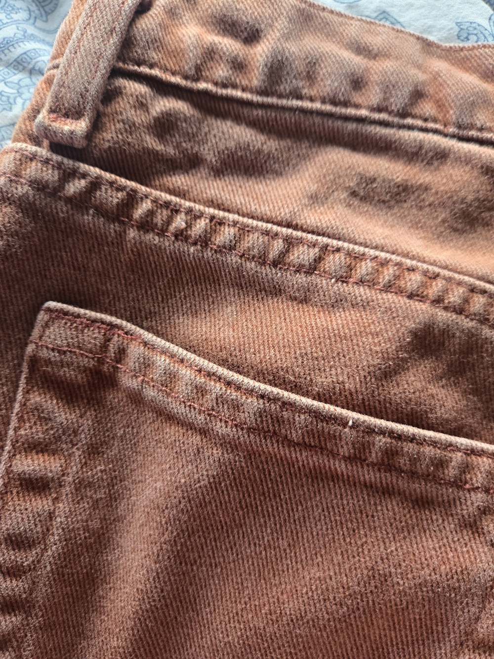 Arizona Jeans Co High Waisted Rust Terracotta Brown Denim Jean Mom Shorts - Picture 11 of 14